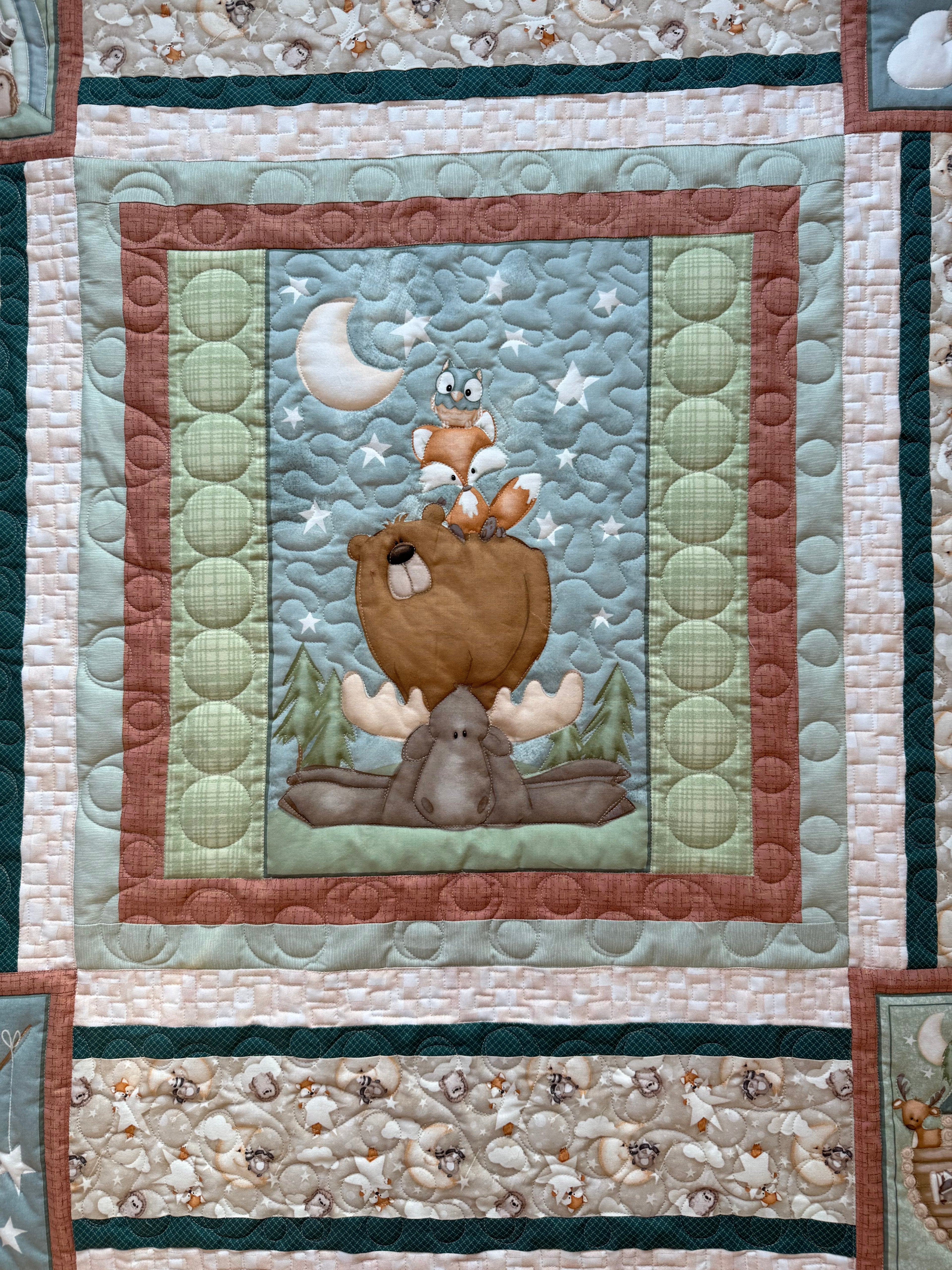 Handmade Forest Animal Baby Quilt