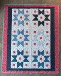Handmade Star Quilt: 30s Vintage Style, Red White Blue Lap Quilt