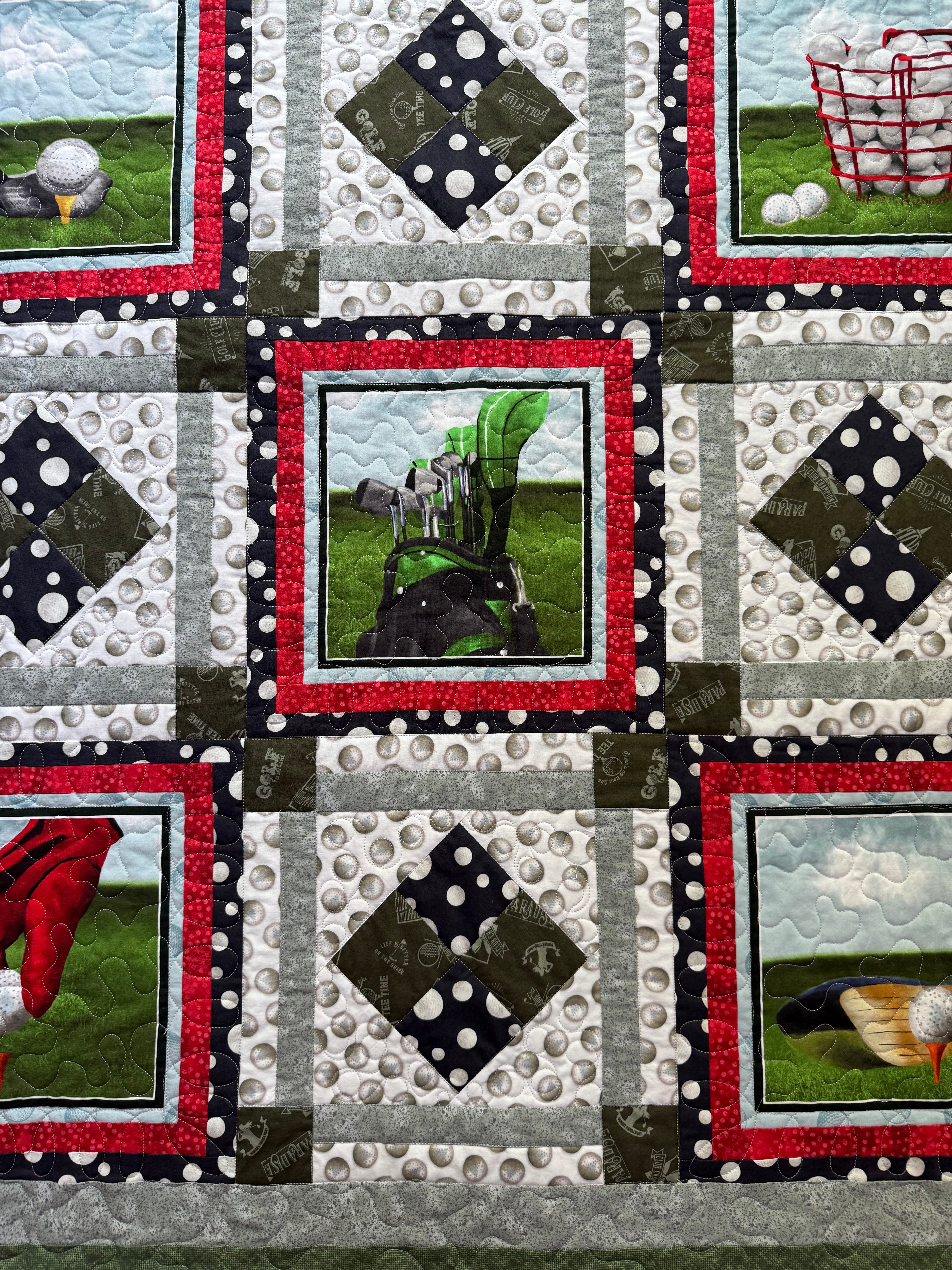Handmade golf lap quilt — unique gift for golfers