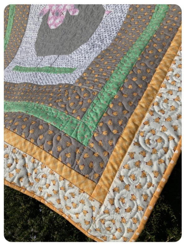 Wooly Sheep Baby Quilt:Farm nursery 37” square