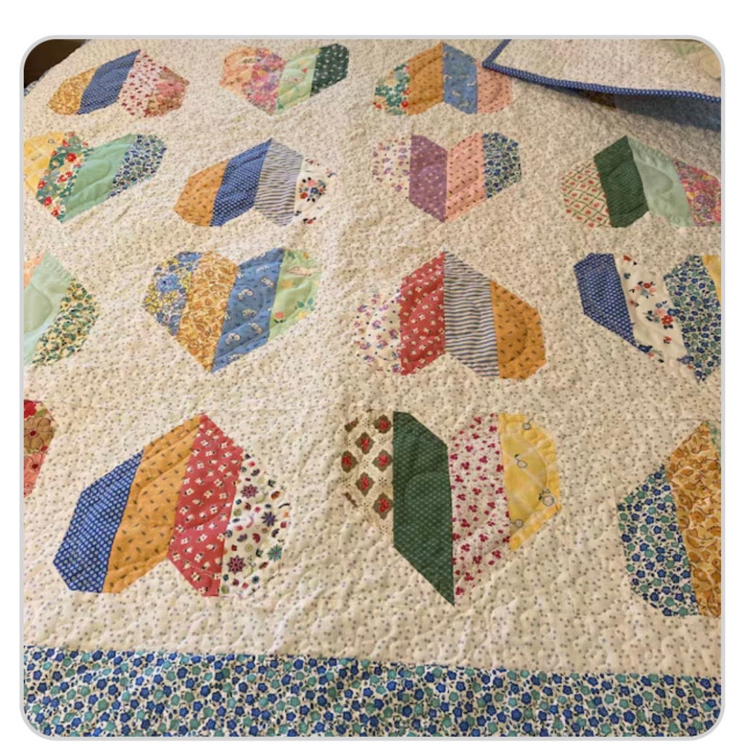 Vintage 30's Heart Quilt
