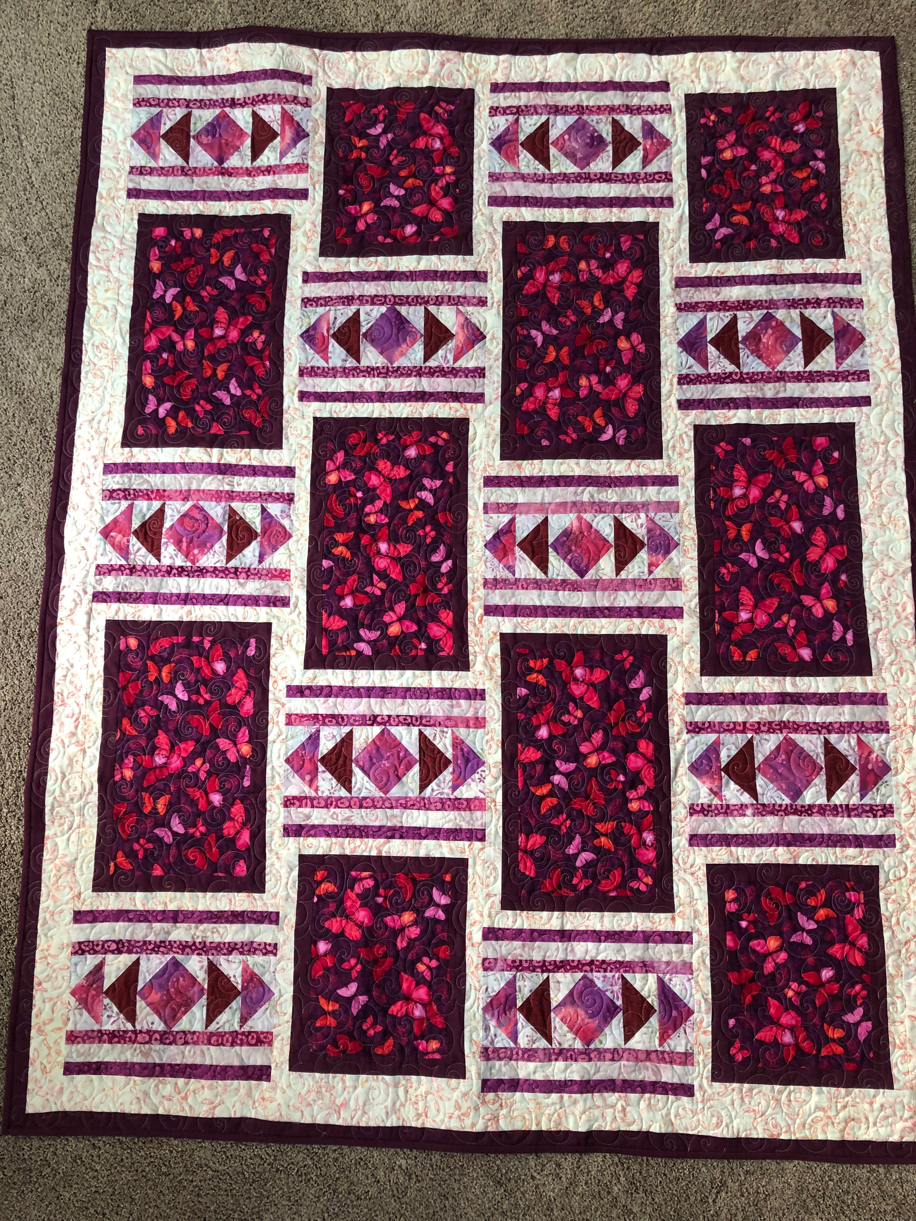 Handmade Batik Butterfly Quilt: Butterfly quilt