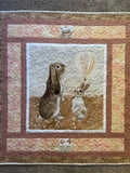Handmade Bunny Farm Baby Quilt: 38” x 40”