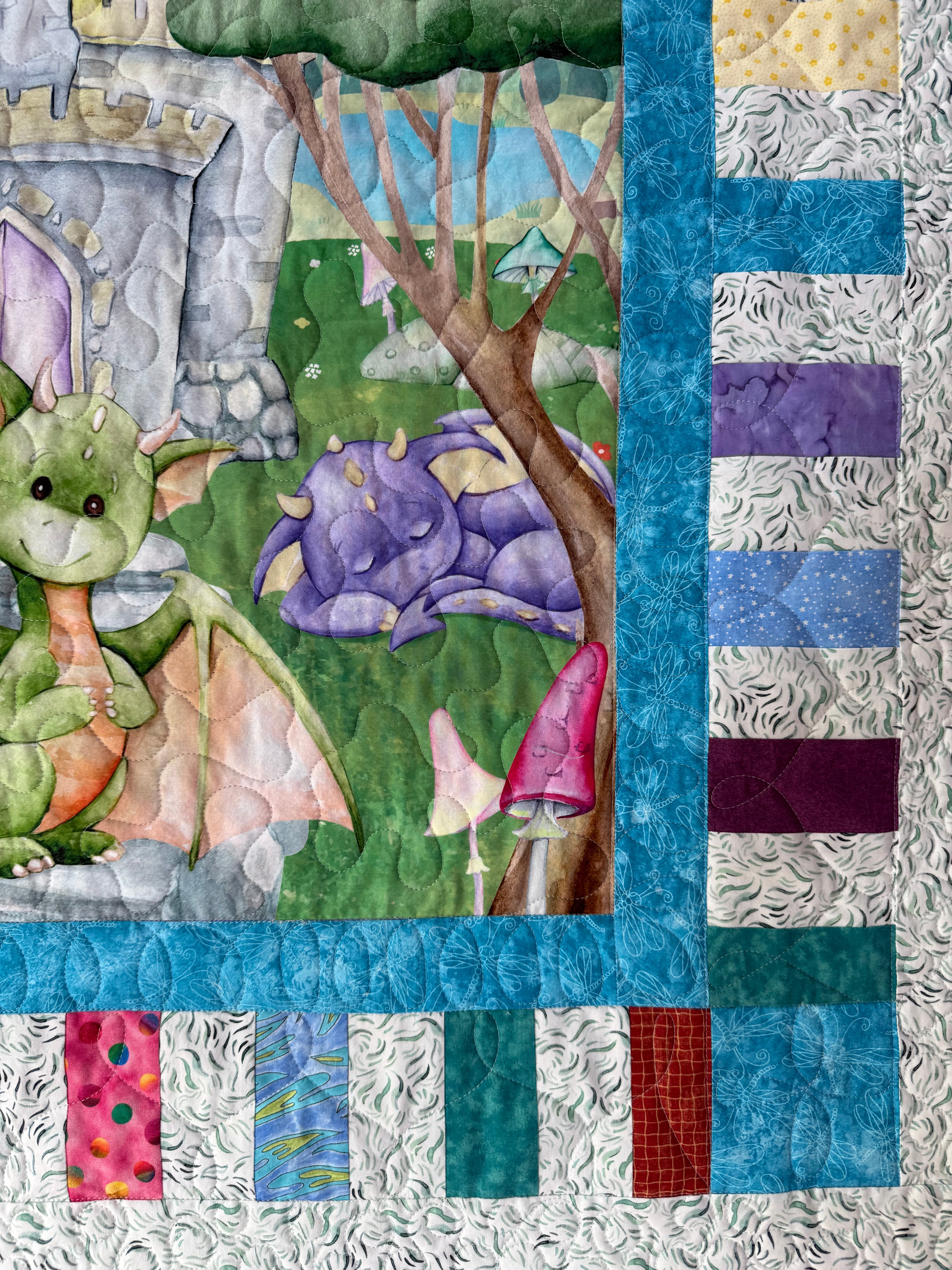Colorful Baby Dragon Quilt