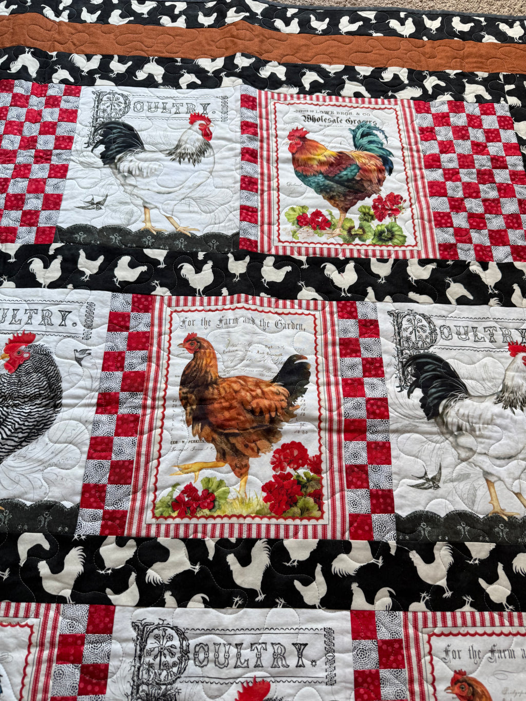 Handmade Chicken Quilt
