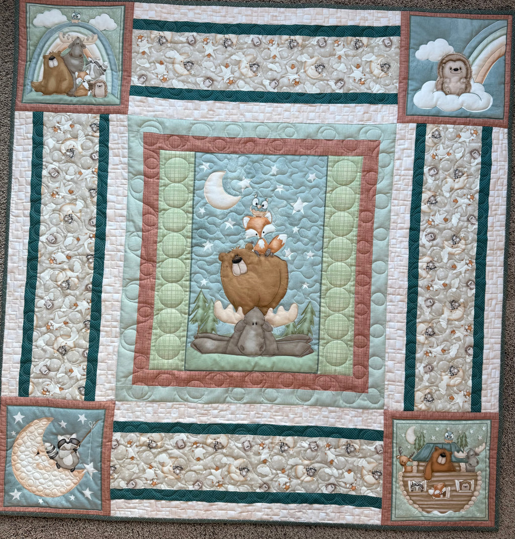 Handmade Forest Animal Baby Quilt