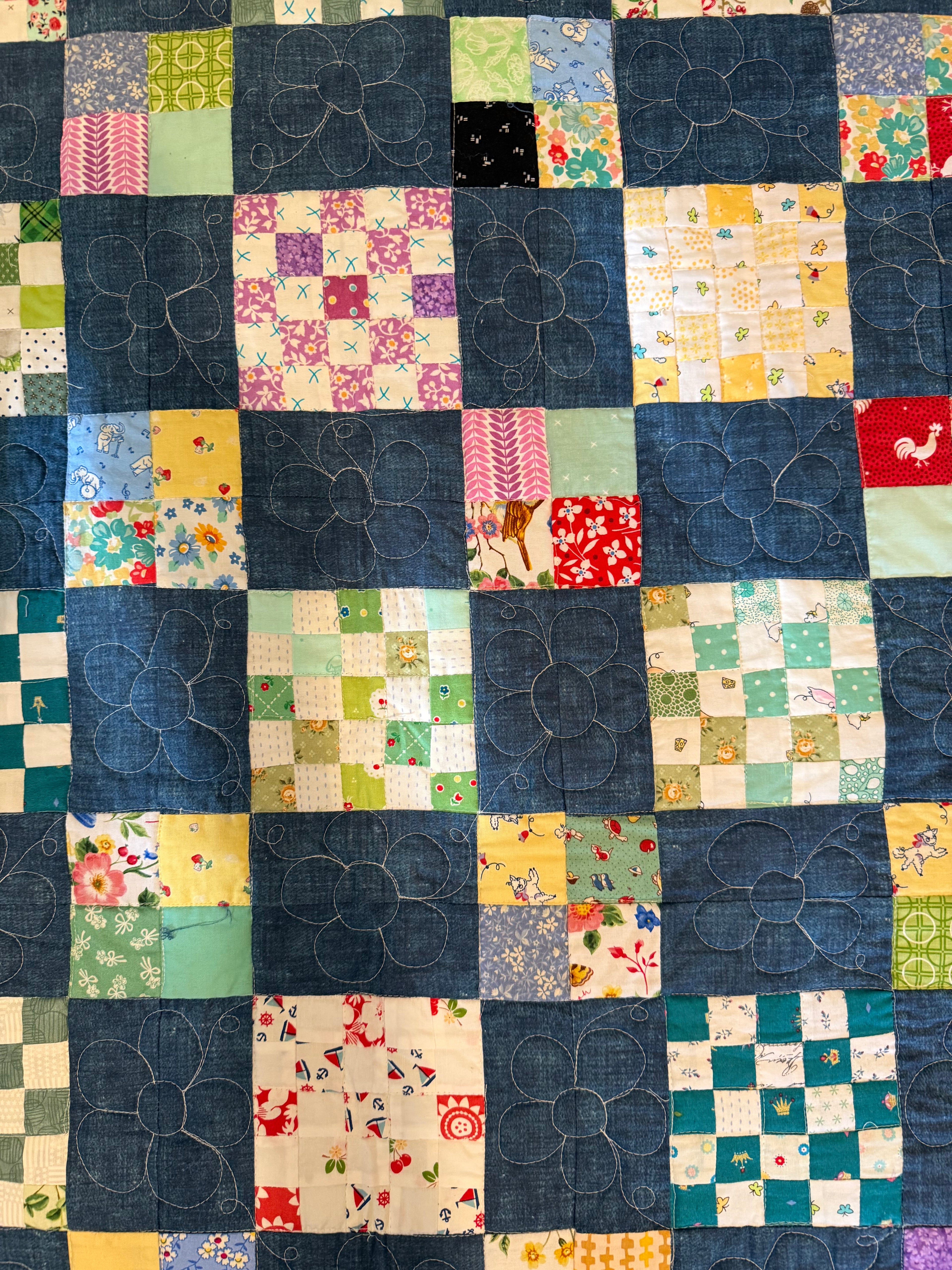 Handmade Checkerboard Throw, 62” square