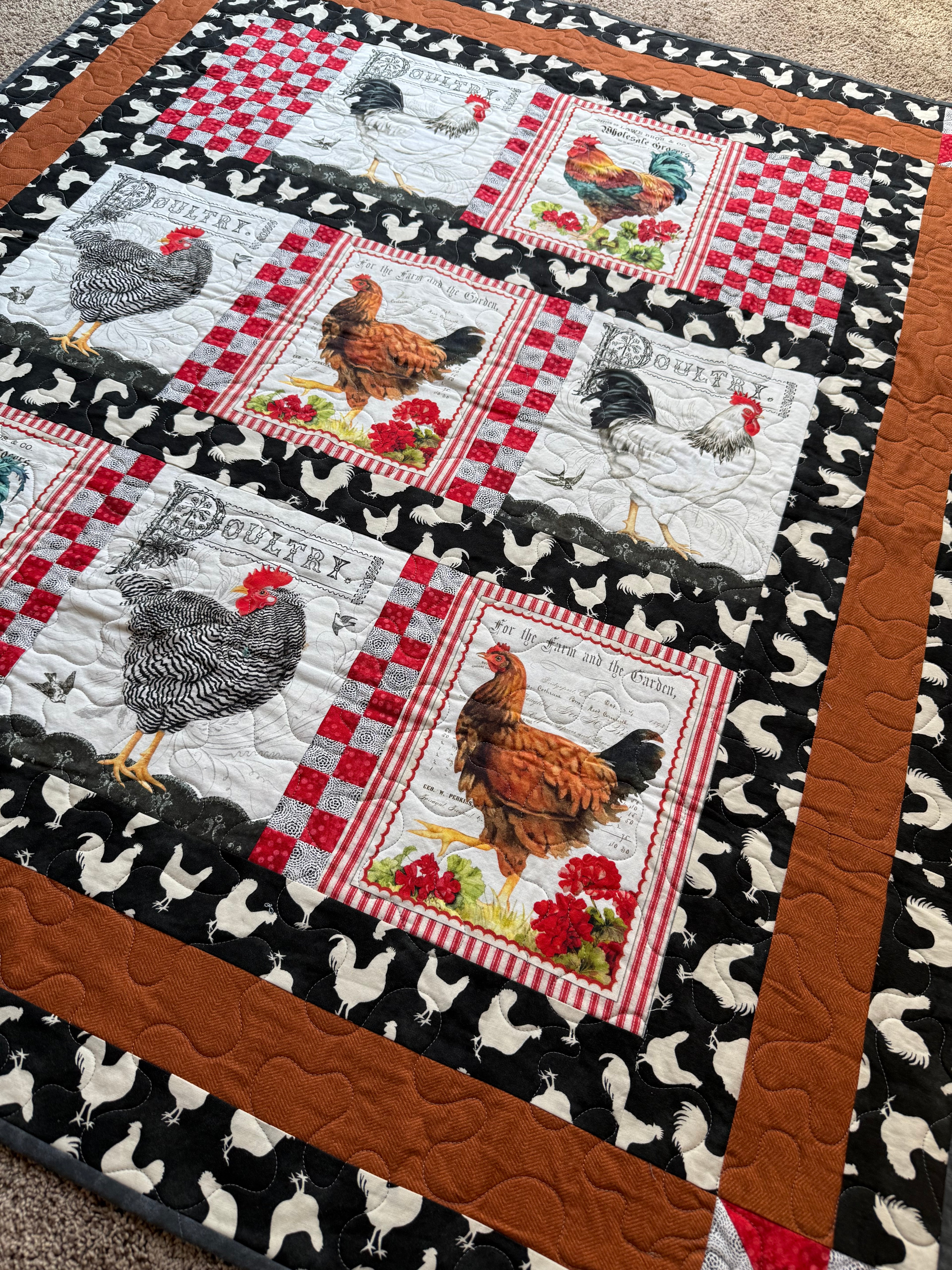 Handmade Chicken Quilt