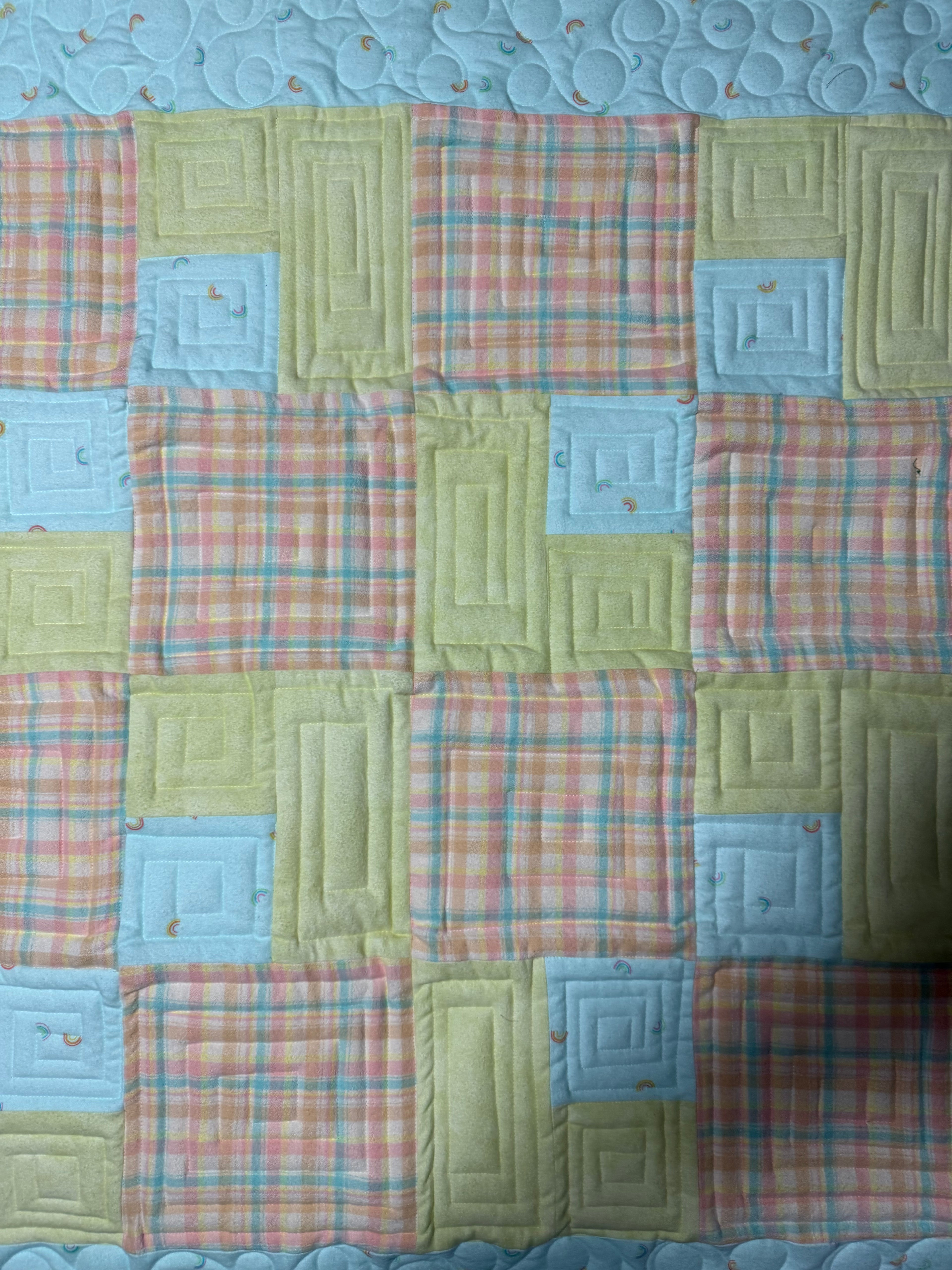 Handmade soft flannel baby quilt