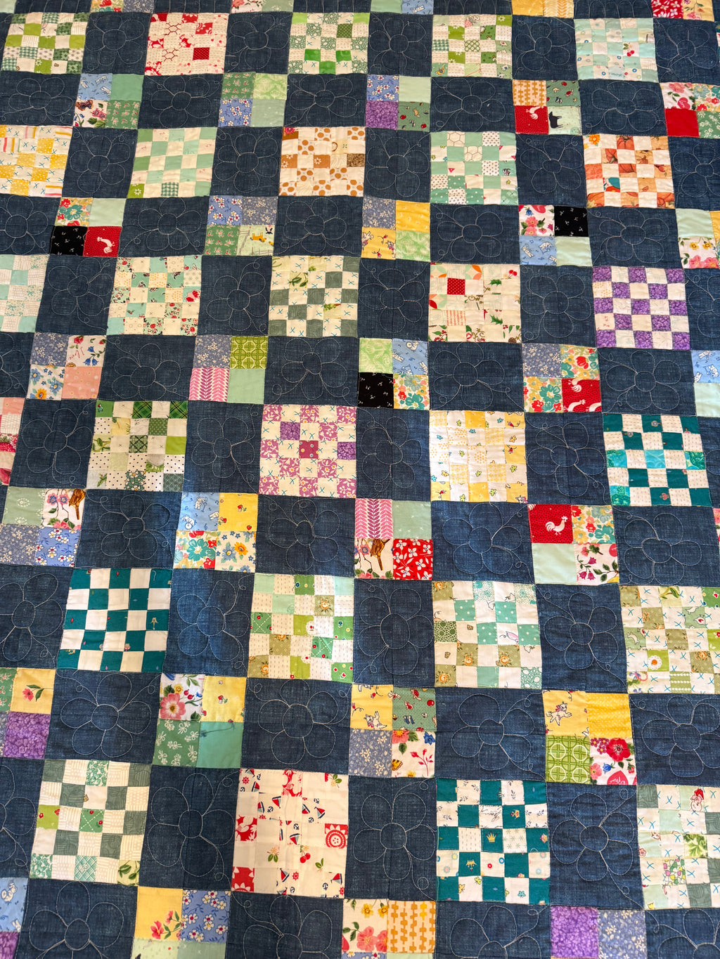 Handmade Checkerboard Throw, 62” square