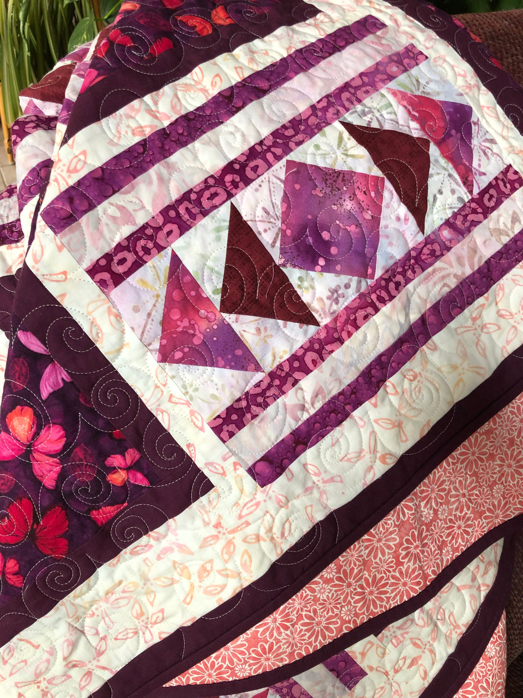 Handmade Batik Butterfly Quilt: Butterfly quilt