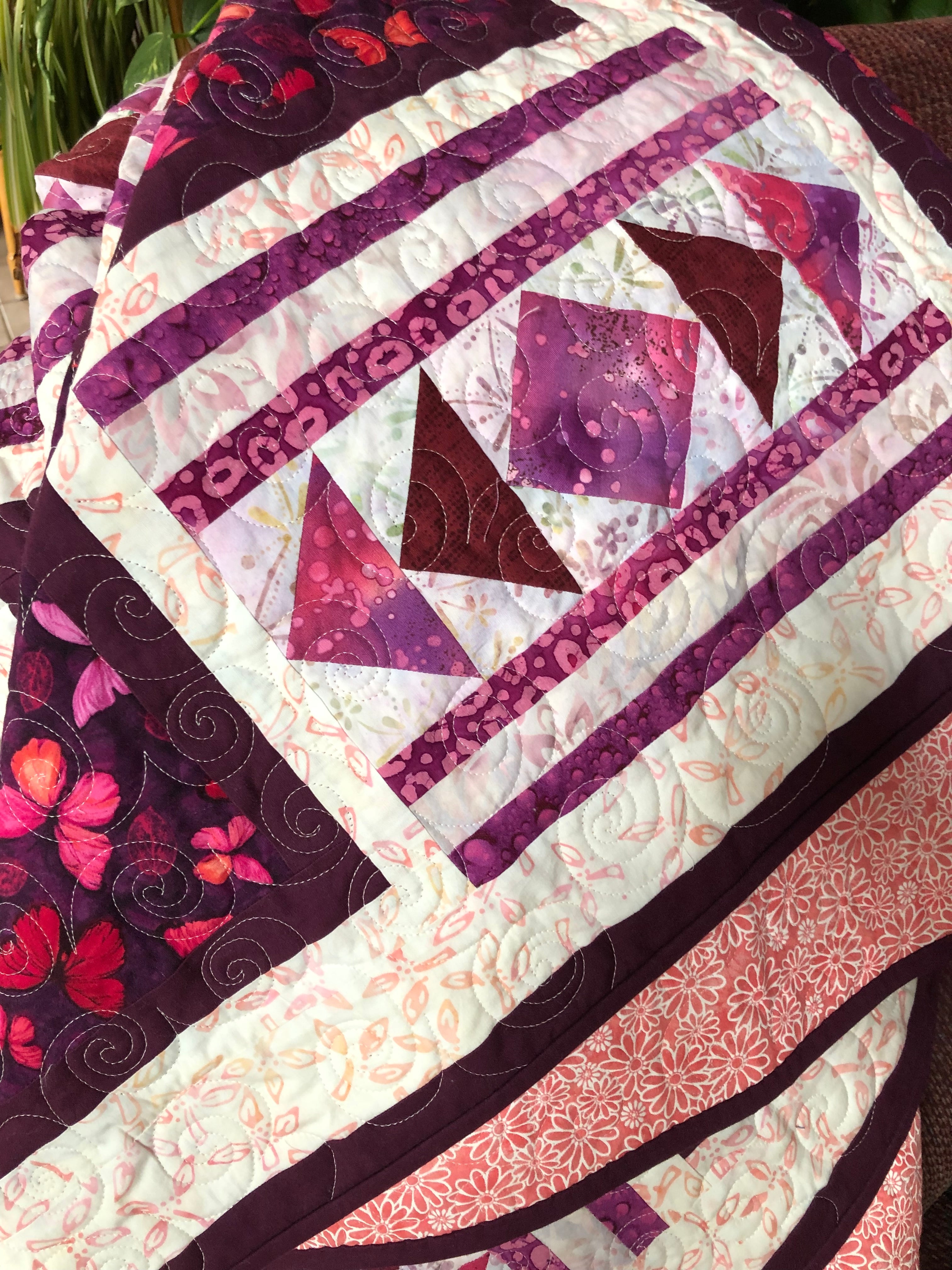 Handmade Batik Butterfly Quilt: Butterfly quilt