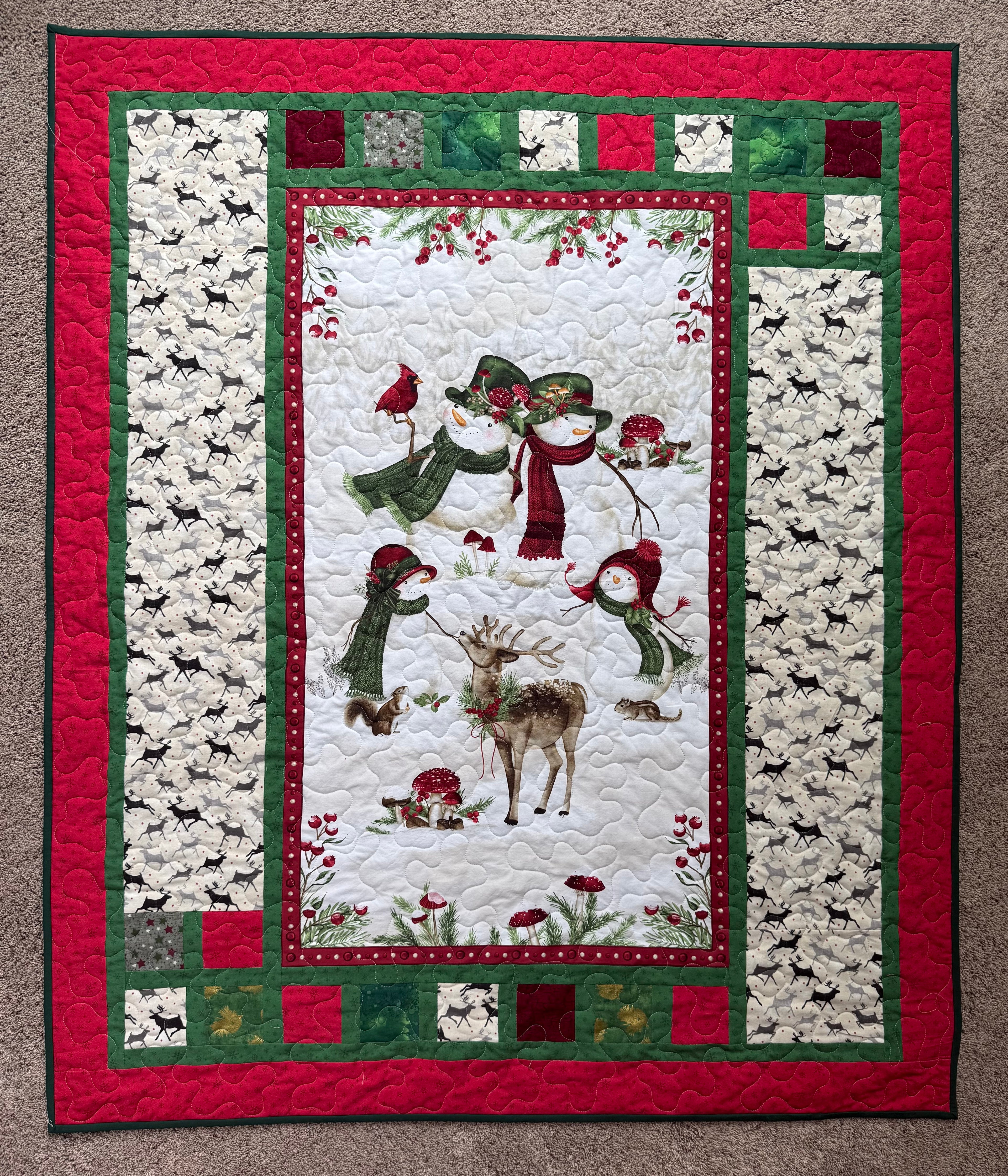 Winter Forest Quilt, 47” x 56”