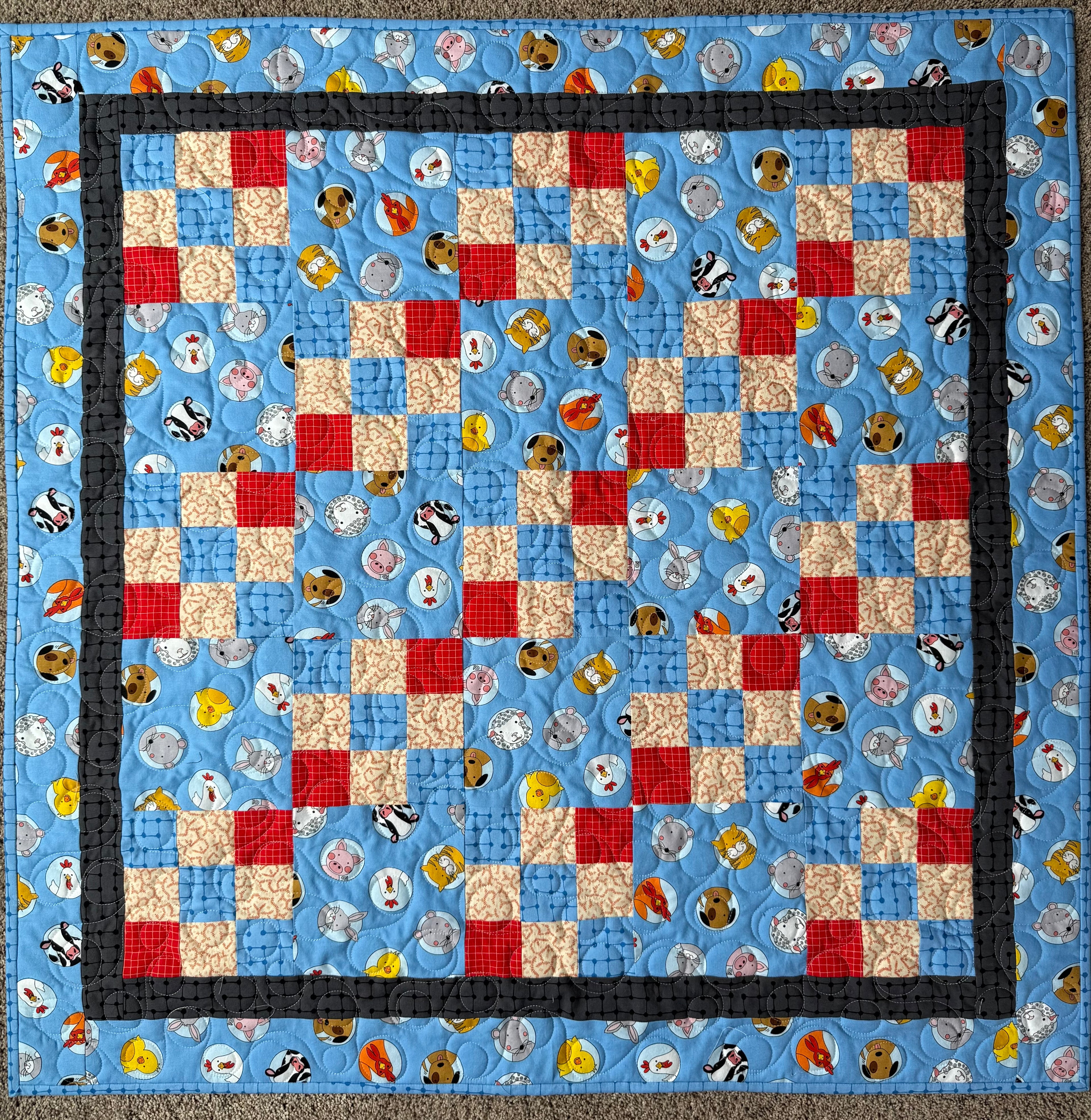 Barnyard Baby Quilt: Farm Animal Nursery