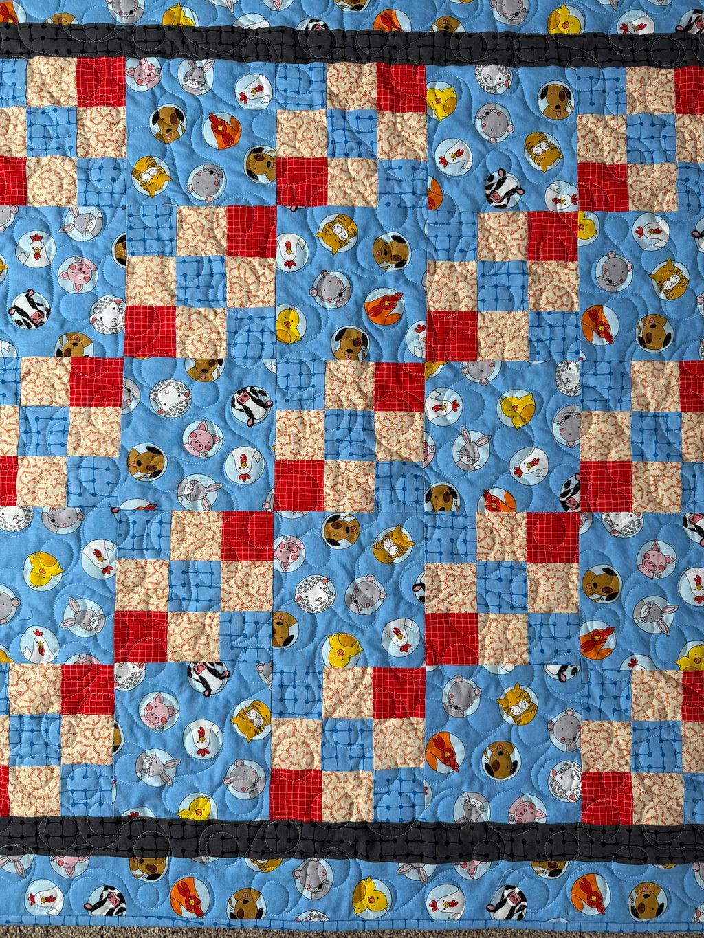 Barnyard Baby Quilt: Farm Animal Nursery