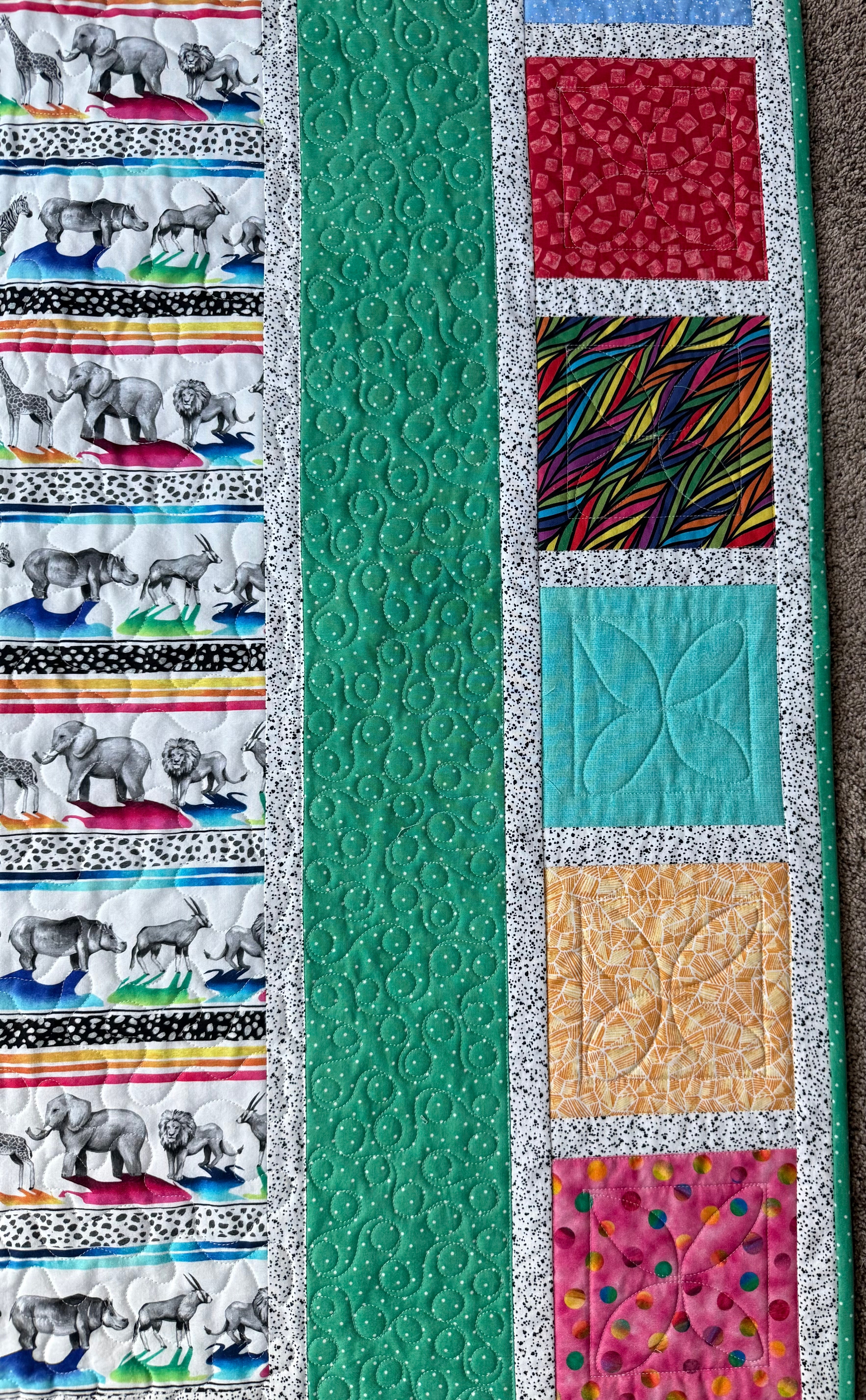 Safari Baby Quilt: African Animals