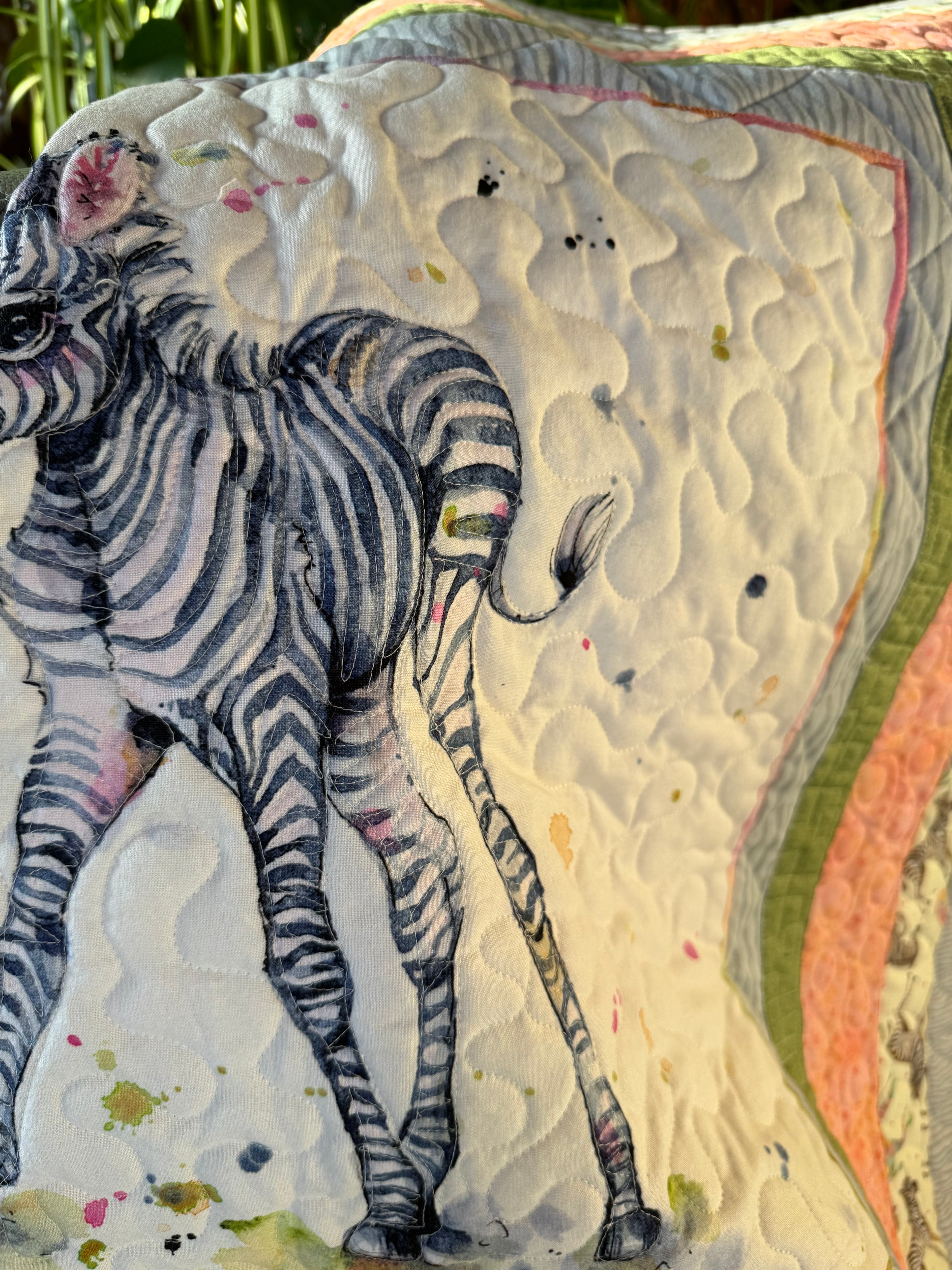 Zebra Baby Quilt: Safari Nursery 37”x38”