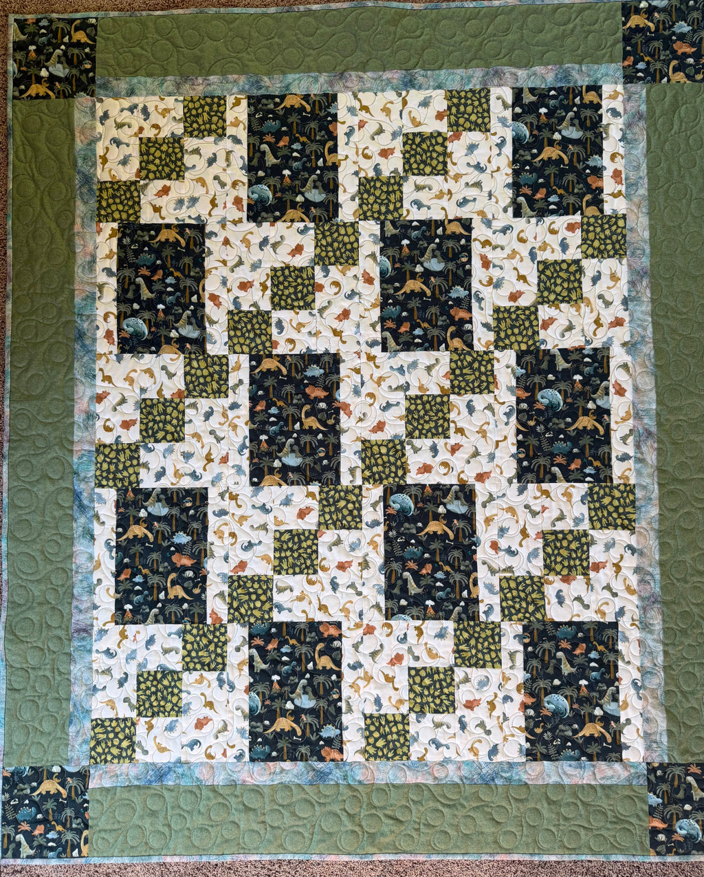 Handmade Dinosaur Quilt