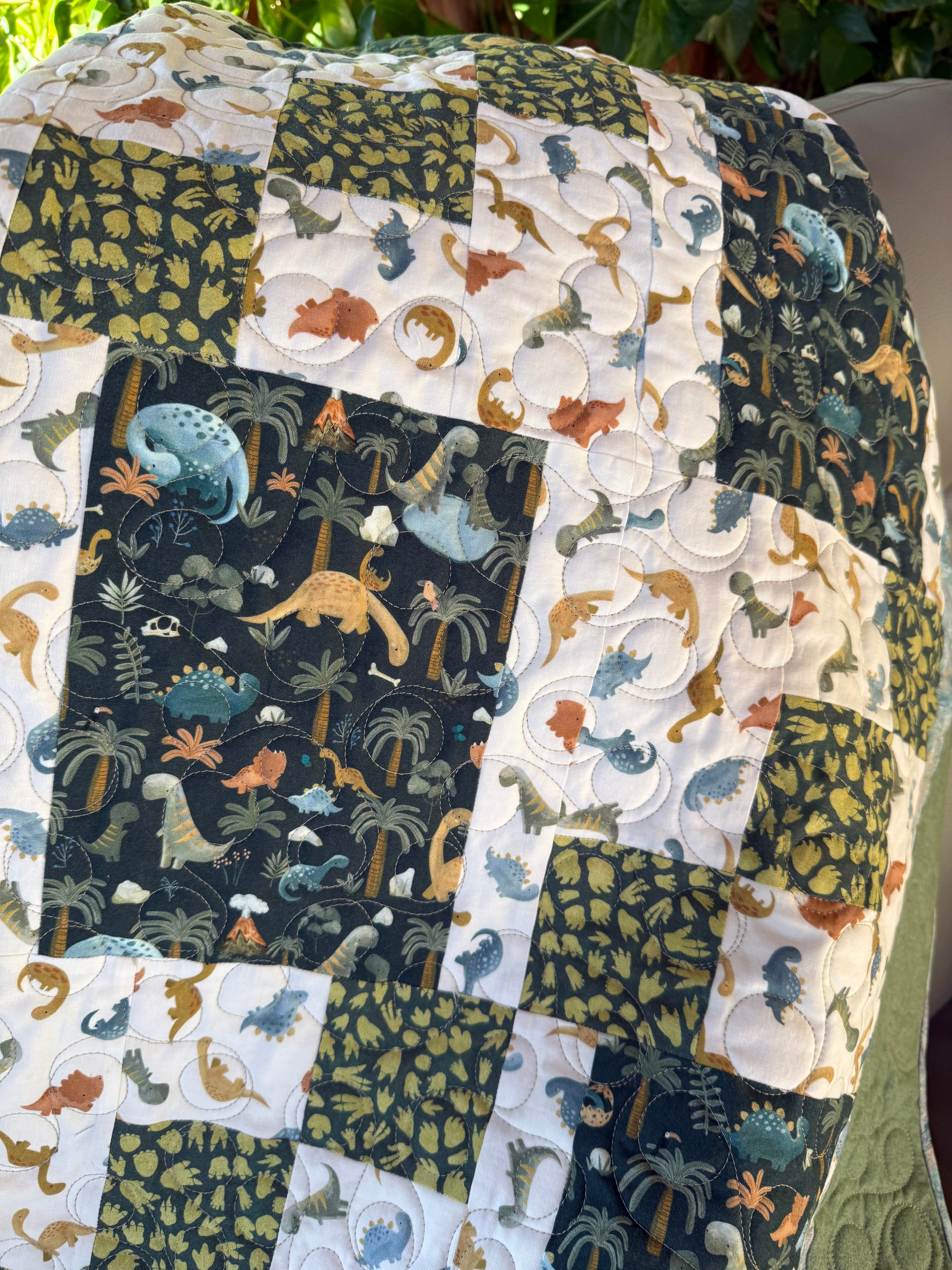Handmade Dinosaur Quilt